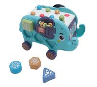 RASTKY Giocattolo Educativo Precoce Multifunzionale per Bambini, Elefante per Cartoni Animati, Gioco di Colpi con Tracce di Abbinamento Forme per Coordinazione Occhio-Mano, Materiale Premium, (Blue)