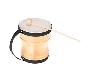 RASTKY Giocattolo Musicale per Tamburo Bongo in Legno di Dimensioni Compatte con Cinturino per Bastone per Bambini Miglioramento del Senso del Ritmo 5,3x4,5x5,9 Pollici Regalo per L'industria