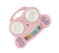 RASTKY Giocattolo per Pianoforte per Bambini Giocattolo per Pianoforte a Tamburo Multifunzionale con Canzone di Storia del Gioco per Bambini Musicale ABS (PINK)