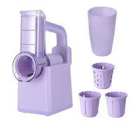 RASTKY Grattugia Rotativa per Formaggio 3 in 1 Senza Fili, Affettaverdure con Supporto, Macchina per Insalata Elettrica Compatta con Protezione di Sicurezza Cottura Efficiente (PURPLE)