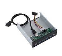 RASTKY Hub da 19 Pin a 4 USB 3.0 + 2 USB 2.0 Sul Pannello Frontale - Costruzione in Metallo Spazio su unità Floppy Inutilizzato - Dati e Ricarica Veloci Compatibile con unità Ottiche e Schede Madri