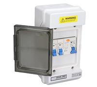 RASTKY Interruttore Automatico Miniaturizzato a 2 Vie con Elevato Potere di Interruzione per Protezione Dalle Perdite in Garage, Officine, 40A 30mA RCD+2MCB(6A+16A) 230V AU