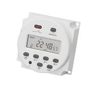 RASTKY Interruttore Timer Digitale Programmabile Montato su Pannello Elettrico Mini Formato Intervallo di 1 Minuto ON/OFF 16 Programmi, Display LCD 7 Giorni per Ufficio Domestico Plastica Bianca