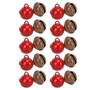 RASTKY Jingle Bells Decorativi Colorati 20 Pezzi Piccoli Jingle Bells in Ferro Rosso Marrone per Abbigliamento e Accessori