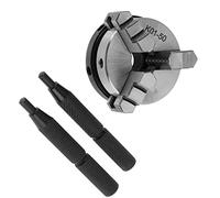 RASTKY K01-50 Mandrino Manuale con Scorrimento 50 Mm - Mandrino Compatto per la Lavorazione del Legno con 3 Ganasce, Lavorazione Alta e Acciaio di Metalli Non Ferrosi, Opzioni di Montaggio