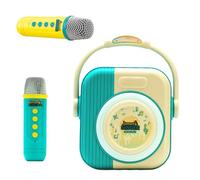 RASTKY Karaoke Portatile Mini Macchina Karaoke Design Compatto a Doppio Microfono per Riunioni di Famiglia Altoparlante Wireless con Microfono (BLUE)