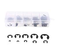 RASTKY Kit di Anelli Elastici a Scatto E-Clamp/Holder Durevoli da 120 Pezzi in Acciaio Al Manganese, Assortimento di Anelli di Sicurezza Aperti da 1,5-10 Mm, Design Migliorato per la longevità,