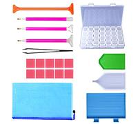 RASTKY Kit di Strumenti e Accessori per Pittura con Fai-da-te con Portagioielli da 28 Griglie, Quattro di Penne Stick, Facile da Usare, Buona Fattura, per Principianti e Professionisti,