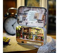RASTKY Kit in Miniatura in Scatola - Street Corner House House Decoration and Collection with Music Box e Mobili (Felice angolo di strada)