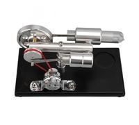 RASTKY Kit Modello Motore Stirling Giocattolo Educativo Generatore di Calore a LED per Progetto Scientifico per Bambini, Base in Legno di Alluminio Squisito