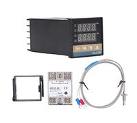 RASTKY Kit Regolatore di Temperatura Digitale Professionale PID REX C100, Termostato Impermeabile Ad Alta Precisione per Azienda Agricola 100 V-240 V, Pratico Materiale in Acciaio Inossidabile, (25A)