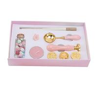 RASTKY Kit Timbro Sigillo di Ceralacca con Modelli di Timbro Sostituibili e Vernice Multicolore per Buste di Invito, Sigillante Fai da Te per Decorazioni, Manico per Timbri in Legno - per Documenti