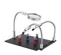 RASTKY Lente D'ingrandimento per Supporto PCB con Circuito Magnetico con Clamp/Holder a Molla a Colonna Fissa per Supporto di Saldatura, Dimensioni Banco di Lavoro 8,3 X 5,7 X 0,5", TE-804