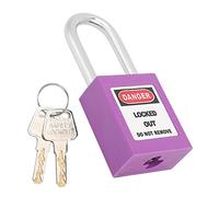 RASTKY Lucchetto di Sicurezza Industriale con Blocco 38 Mm, in Plastica Isolante, in Nylon, Acciaio PA, per Energia Elettrica, Energia Nucleare, Fascio di Blocco Antiscivolo (PURPLE)