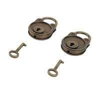 RASTKY Lucchetto Vintage con Orsetto Piccolo, Affascinante Lucchetto Decorativo in Lega di Zinco per Borsetta, Sicurezza con Chiave per Portagioielli, in Metallo da 2" per Cerimonia D'amore