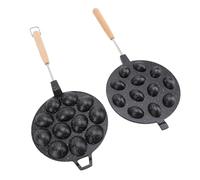 RASTKY Macchina per Noci a 12 Fori Antiaderente Oreshki Maker Pan Torte Waffle all', Strumento di Cottura a Forma di Dado in Legno Composito in Lega di Alluminio (BLACK)