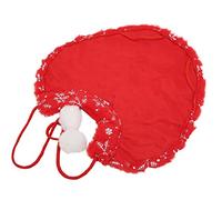 RASTKY Mantello per Gatti con Fiocco di Natalizio, Comodo Costume da Compagnia in Pelliccia di Coniglio per Oggetti di Scena Fotografici, Adatto a Gatti e Cuccioli (XL)