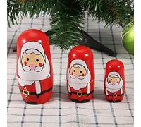 RASTKY Matrioska in Legno, Set di Bambole Che Nidificano Russe, 5 Pezzi di Bambole Nidificanti Natalizie Dipinte a Mano per Decorazioni Carine, Nidificanti di Babbo Natale Dalla Taglia XS Alla XL,