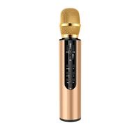 RASTKY Microfono BT Portatile Microfono per Karaoke Durevole con Tecnologia Anti-interferenza per Feste in Casa, Appassionati di Canto/Rosso 2 Colori (GOLD)