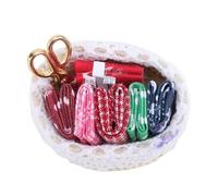 RASTKY Mini Cestino da Cucito per Casa delle Bambole Ad Alta Simulazione Dettagli Squisiti Decorazione Elegante per il Mondo in Miniatura