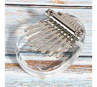 RASTKY Mini Pianoforte a Pollice 8 Tasti Kalimba Strumento Musicale Portatile in Materiale Acrilico per Zaini o Borse a Tracolla, Squisita Decorazione in Cristallo per Viaggi, Colore Legno 2,8