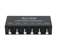 RASTKY Mixer Amplificatore per Cuffie Stereo 2 in 4 Out Stereo SoundMixerStudio e Stage - Interfaccia da 3,5 Mm
