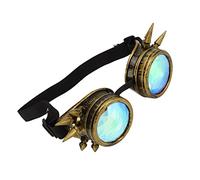 RASTKY Occhiali Trippy Psychedelic Steampunk Lenti in Cristallo retrò Regolabili per Decorazioni per Feste in Materiale ABS (Colore rame) (Bronzo)