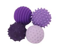 RASTKY Palline Testurizzate in Silicone Premium per Coordinazione Occhio-mano, Stimolazione Sensoriale, Giocattoli Antistress da 4 Pezzi (PURPLE)