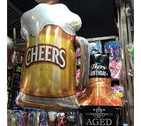 RASTKY Palloncini in Foil Bicchieri da Birra, Palloncini Ad Elio Cheers da 3 Pezzi per Decorazioni di Nozze di Compleanno, da Birra in Pellicola di Alluminio di Alta Qualità per Decorazioni per (#1)