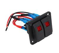 RASTKY Pannello Interruttori a Bilanciere a 2 Gruppi Etichette per Auto Marine LED Rosso Impermeabile 12V 24V Durevole 2,4 X, Pollici per Auto ATV per Barche