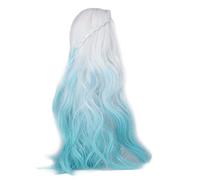RASTKY Parrucca per Bambola Snodabile 1/3 Parrucca Sostitutiva per Capelli Lunghi Ricci Morbidi in Seta Ad Alta Temperatura, Facile Styling per Modellare Bambole, Adatta per Bambole da 21-24 Cm (Blu
