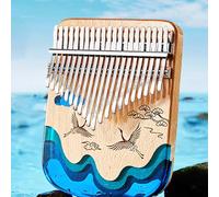 RASTKY Pianoforte Portatile Kalimba per Principianti, Mini Pianoforte da Dito con Finitura Lucida e Design in Legno di Faggio, Strumento Musicale a Pizzico (Gru a 21 toni)