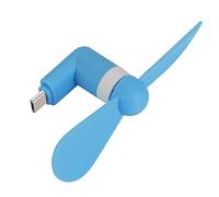 RASTKY Piccola Ventola Micro USB per Telefoni, Lama Ecologica Super per Regali Scolastici Verde (BLUE)