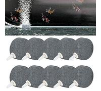 RASTKY Pompa per Pietra a Disco di Gas Durevole con Pietra a D'aria per Acquario, Materiale Robusto, Diametro 4 Cm, Piastra di Ossigeno Idroponico da 10 Pezzi per Acquario,