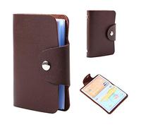 RASTKY Portafoglio per carte Supporto per 24 carte, credito di identificazione di pura pelle tasca, fibbia in metallo fine, design resistente alle lacerazioni, marrone, Marrone