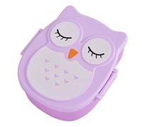 RASTKY Portapranzo Portatile per Studenti con Gufo, Contenitore per Alimenti di Grande capacità con Due Griglie per Piatti e Riso, Adatto per Bambini/scuola/picnic, Dimensioni 16,5*13*6,4 Cm (PURPLE)