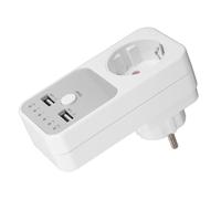 RASTKY Presa di Protezione da Tensione, Timer per il Conto Alla Rovescia, Presa di Corrente con Protezione da Sovratensione con Porte USB Gestione Efficiente Dell'alimentazione (Spina europea)