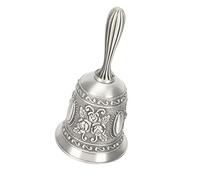 RASTKY Processo di Placcatura Vintage con Campana a Mano in Argento in Lega di Zinco, Facile da Pulire per Addestrare Animali domestici. 1 Campanello a Mano per Segnalare Agli Studenti