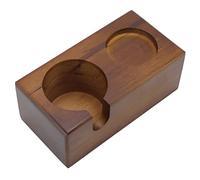 RASTKY Resistente Supporto per caffè in Legno Protafilter Stazione di Pigiatura Dal Design Bellissimo per gli Amanti del caffè Legno di Faggio 7,01x3,70x2,83 Pollici (BROWN)