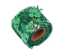 RASTKY Rotolo di Tulle Glitter Rotolo di Tulle 10 Metri Paillettes Ricamati Fiori Nastro di Rete Accessori Decorativi Artigianali Bobina di Tessuto di Nastro di Scintillante (verde scuro)