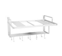 RASTKY Scaffale per Forno a Microonde per Montaggio a Parete Spazio in Alluminio Doppio Scaffale per Forno a Microonde Sospeso per per Carichi Pesanti