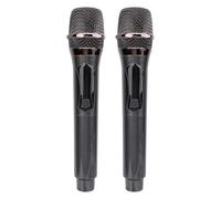 RASTKY Set di 2 Microfoni Wireless Portatili con Testina Dinamica per Lezioni di Canto, Plug and Play Versatile Pronto per lo Streaming Online di Karaoke, Materiale ABS