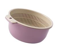 RASTKY Set di Ciotole per Scolapasta da Design a Contrasto di Colore Bacino di Scarico a Doppio Strato per il Lavaggio di Frutta e Verdura, Robusto Ed Elegante Aggiunta Al Tuo Spazio (PURPLE)