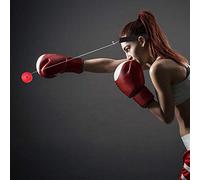 RASTKY Set di Fasce per la Testa con Sfera di Lotta Contro lo Stress per L'allenamento della velocità Riflessa di Boxe, Applicabile a Tutte le età. Fascia per la Guida del Sudore (Palline rosse da