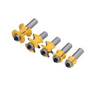 RASTKY Set di Frese a Punta Tonda con Gambo da 1/2 Pollice di Alta qualità per Macchina per Incidere CNC, 5 Pezzi con Diametri Diversi, Ideali per gli Appassionati della Lavorazione del Legno