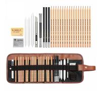 RASTKY Set di Matite per Schizzi da 29 Pezzi Kit di Matite a Carboncino di Alta qualità con Custodia, per Artisti Che Disegnano Materiali Artistici per Studenti