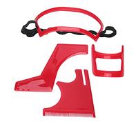 RASTKY Set di Modelli per Tagliare lo Styling della Barba, Modellatore per Barba in Plastica Rossa Facile Usare per la Cura e la Modellatura Dell'attaccatura dei Capelli Uomo