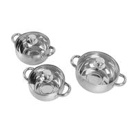 RASTKY Set Di Pentole Per Zuppa In Acciaio Inossidabile 3 Pezzi Set Di Pentole Per Zuppa In Acciaio Inossidabile Con Fondo Spesso Con Manico Per Scottare Coperchi Pentola A Induzione Resistente
