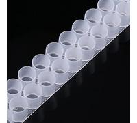 RASTKY Set di Strisce per Bar in Plastica per Tazze Queen da 6 Pezzi Base 63 Tazze per Celle Queen Strumenti per Apicoltura per la Produzione di Pappa Reale Plastica Bianca 38 Cm