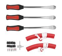 RASTKY Set di Strumenti di Ferro a Leva del Cucchiaio per Pneumatici per Pneumatici in Acciaio Chrome, Facile Usare, Adatta a Moto ATV, Kit Staccabile, con Nucleo della Valvola per